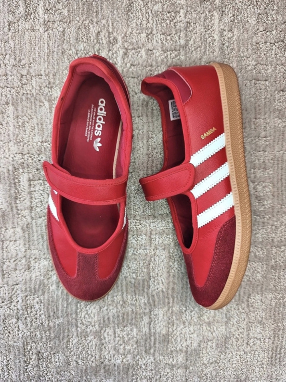 adidas Originals Samba Jane Mary Jane Better Scarlet Red Women's JQ6446 NWOB 9.5